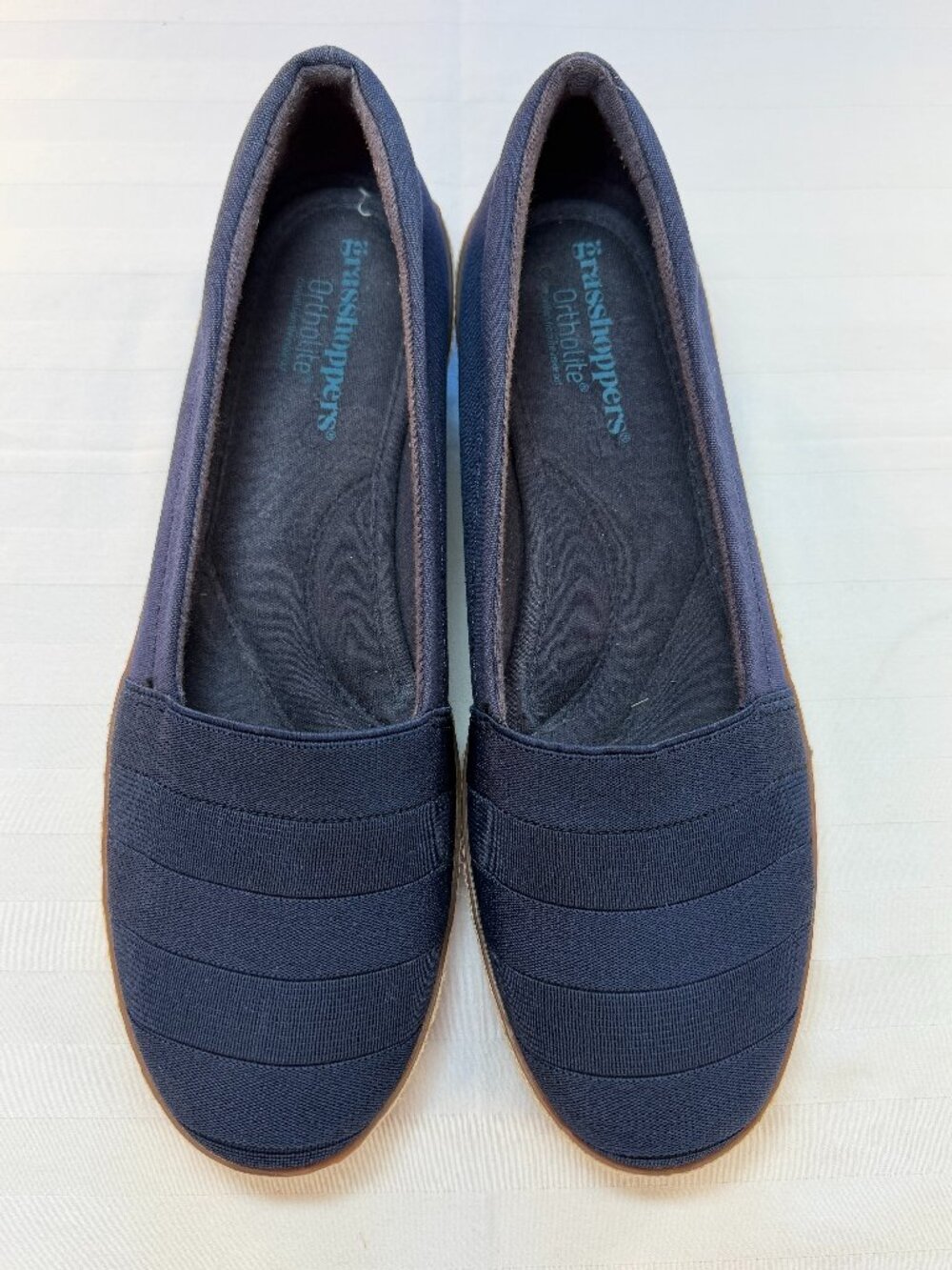 Grasshoppers Navy Canvas Cutout Slip-On Flats Women’s 11M